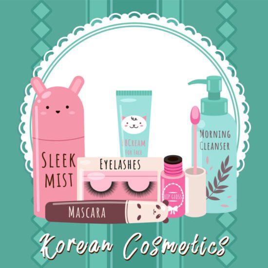 korean-cosmetics-skin-care-and-beauty-banner-vector-illustration-with-cosmetic-accessories